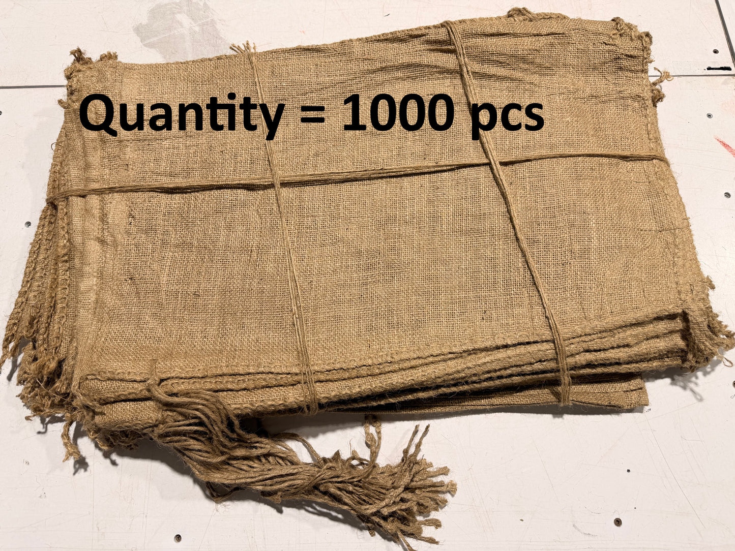 Empty Burlap Sand Bags with Tie - 35×66 cm (14 x 26 in) - Quantity 1000